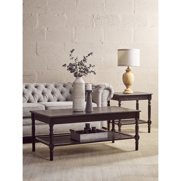 Čierny konferenčný stolík 60x120 cm Heritage – Premier Housewares-image-1