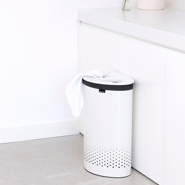 Kôš na bielizeň Selector 55 l, biely-image-3