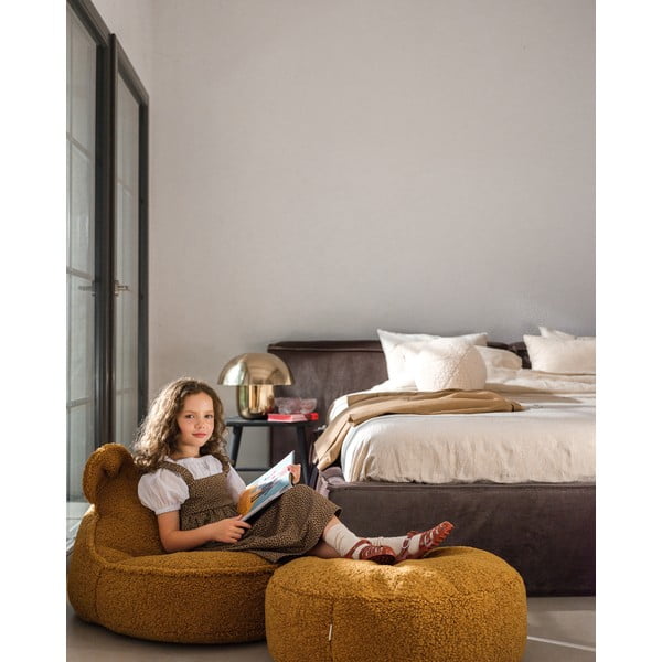 Hnedý detský sedací vak z textílie buklé Bear – Wigiwama-image-1