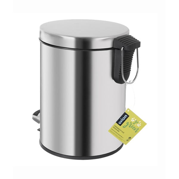 Nášľapný odpadkový kôš z nehrdzavejúcej ocele v lesklo striebornej farbe 3 l – Orion-image-3