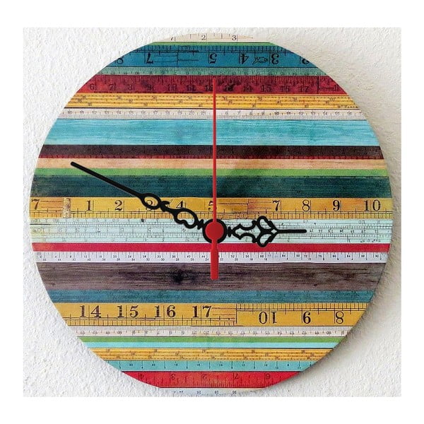 Nástenné hodiny Wooden Stripes, 30 cm