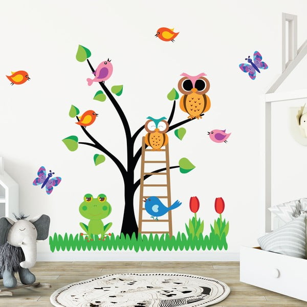Sada detských samolepiek na stenu Ambiance Owls Tree