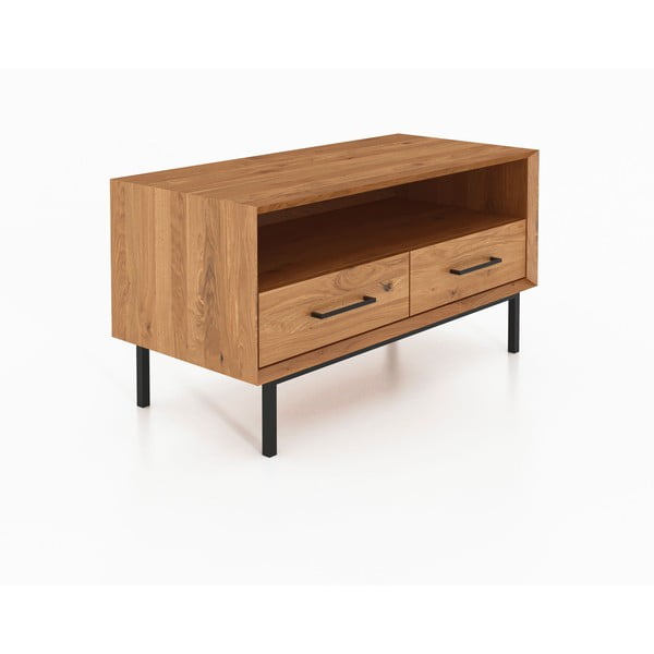 TV stolík z dubového dreva v prírodnej farbe 90x50 cm Abies - The Beds-image-2