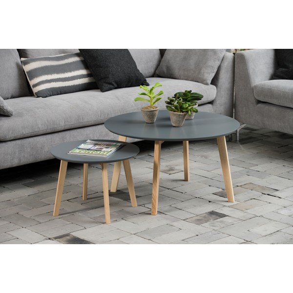 Sivý konferenčný stolík Actona Molina, ⌀ 50 cm-image-3