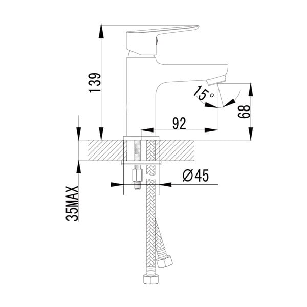 Stojančeková umývadlová batéria v lesklej striebornej farbe Small – Sapho-image-1