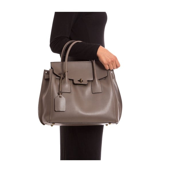 Sivo-hnedá kožená kabelka Isabella Rhea no. 479-image-3