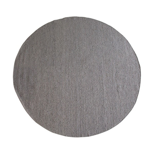 Sivý vlnený okrúhly koberec ø 250 cm Auckland - Rowico