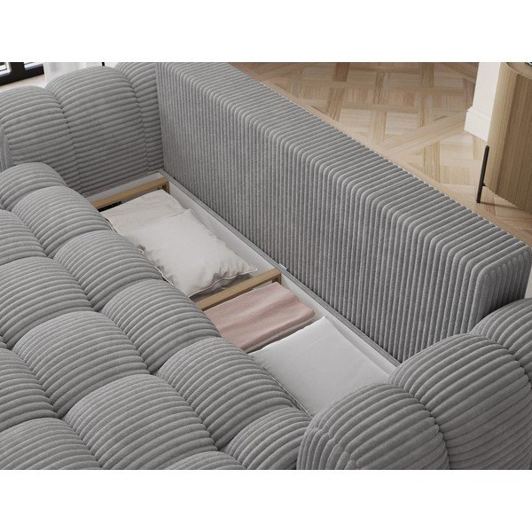 Sivá menčestrová rozkladacia pohovka 256 cm Cotonn – ELTAP-image-4