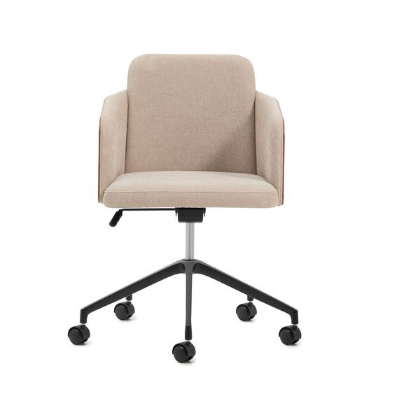 Hnedá čalúnená kancelárska stolička Madai – Kave Home-image-2