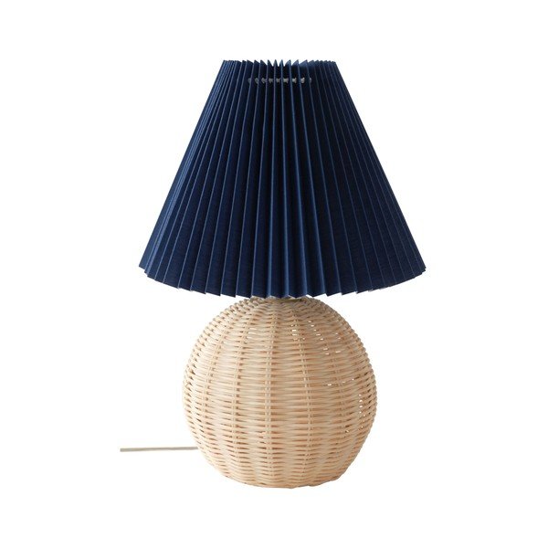 Modrá/v prírodnej farbe ratanová stolová lampa (výška  36 cm) Sisal – Jotex