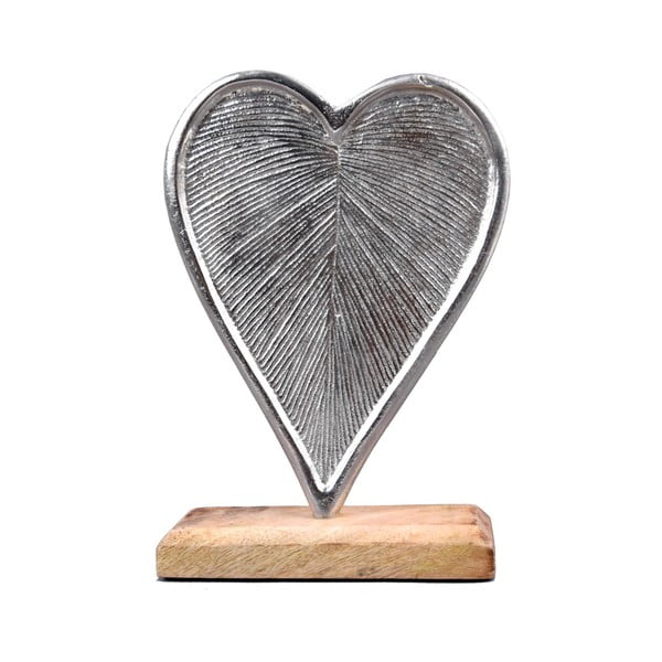 Vianočná dekorácia v tvare srdca s dreveným podstavcom Ego Dekor, výška 22,5 cm