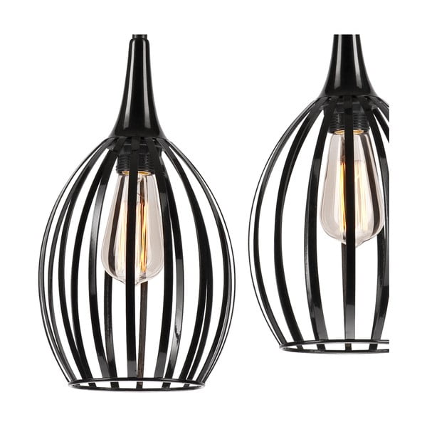 Čierne závesné svietidlo ø 17,5 cm Vincent – LAMKUR-image-4