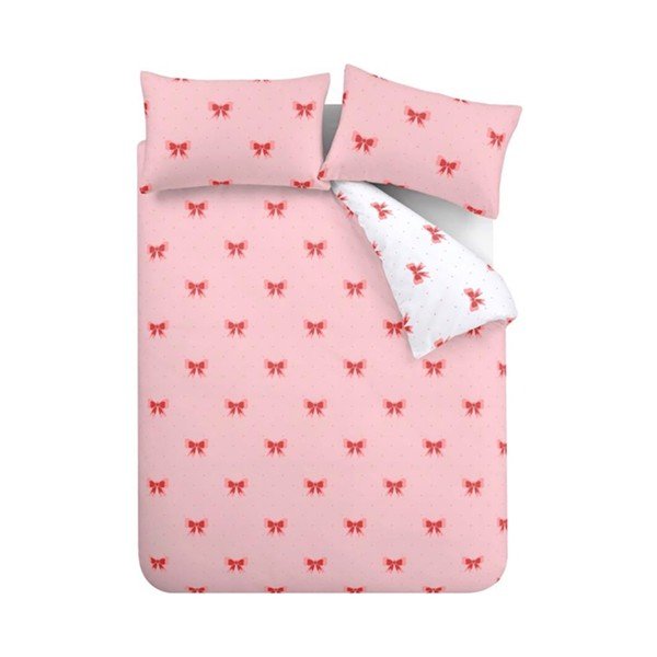Ružové obliečky na jednolôžko 135x200 cm Dotty Bows – Sassy B