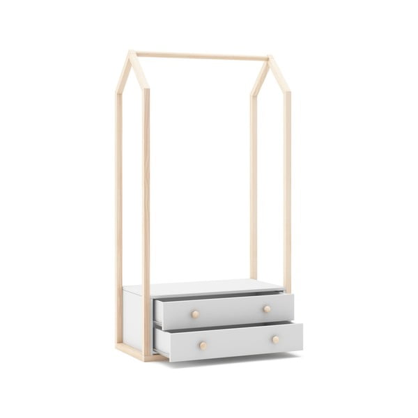 Biela otvorená detská šatníková skriňa 80x170 cm Esteban – Marckeric-image-3