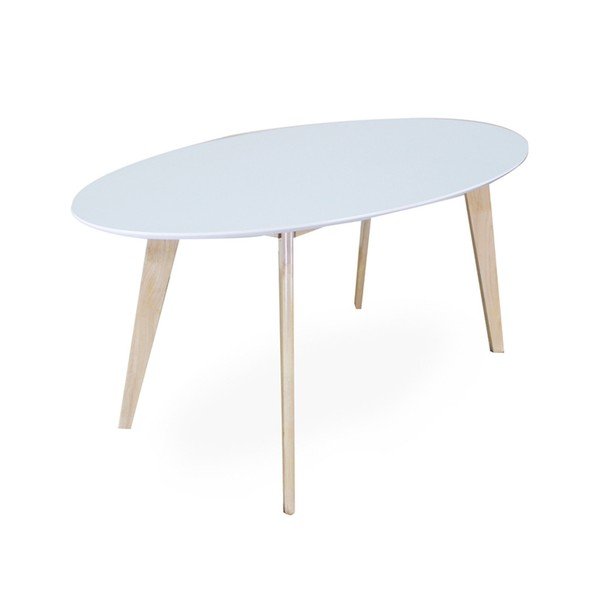 Biely oválny jedálenský stôl Signal Montana, dĺžka 160 cm