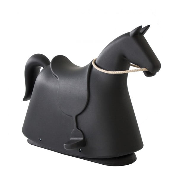 Čierna detská stolička v tvare koňa Magis Rocky, výška 71,5 cm