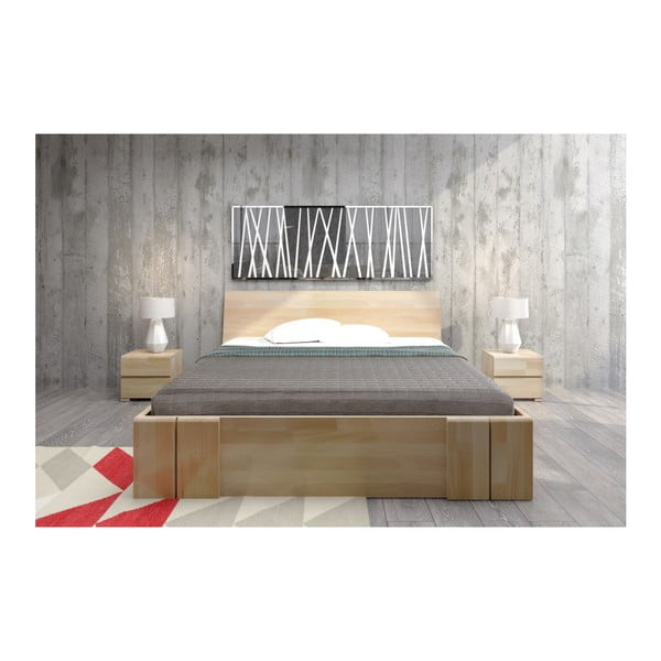 Dvojlôžková posteľ z bukového dreva so zásuvkou SKANDICA Vestre Maxi, 160 × 200 cm-image-4