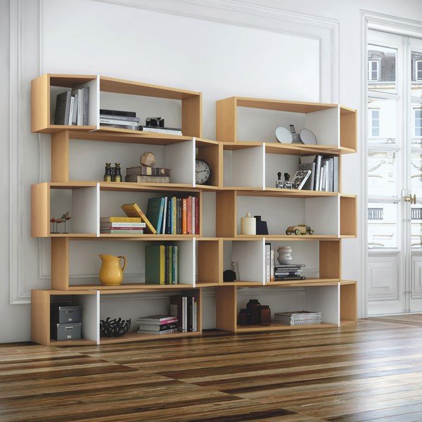 Hnedo-biela polica TemaHome One, 120 × 35 cm-image-1