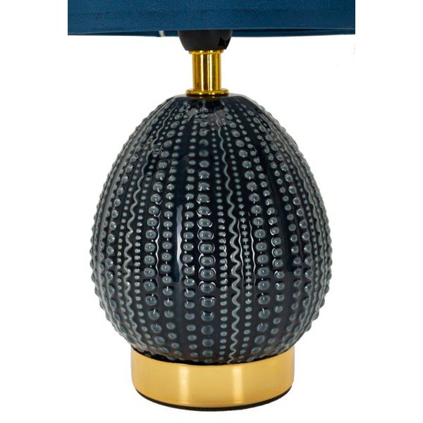 Modrá keramická stolová lampa s textilným tienidlom (výška  30,5 cm) Flavi – Mauro Ferretti-image-2