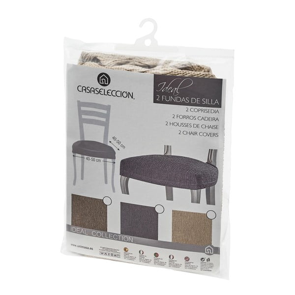 Hnedý napínací poťah na stoličku Ideal – Casa Selección-image-2