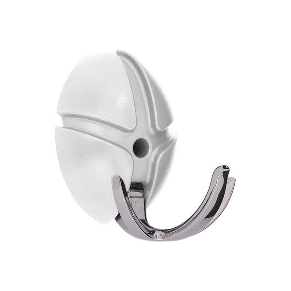 Biely/v lesklej striebornej farbe nástenný plastový háčik Tick – Spinder Design-image-1