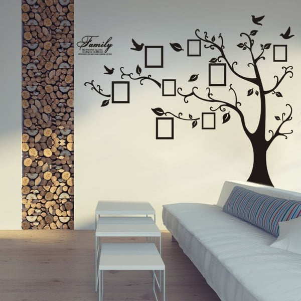 Dekoratívna samolepka Strom s fotorámčekmi, pravá strana 150x205 cm