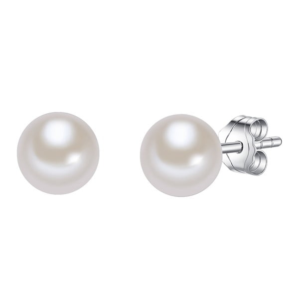 Náušnice s bielou perlou Chakra Pearls Liene