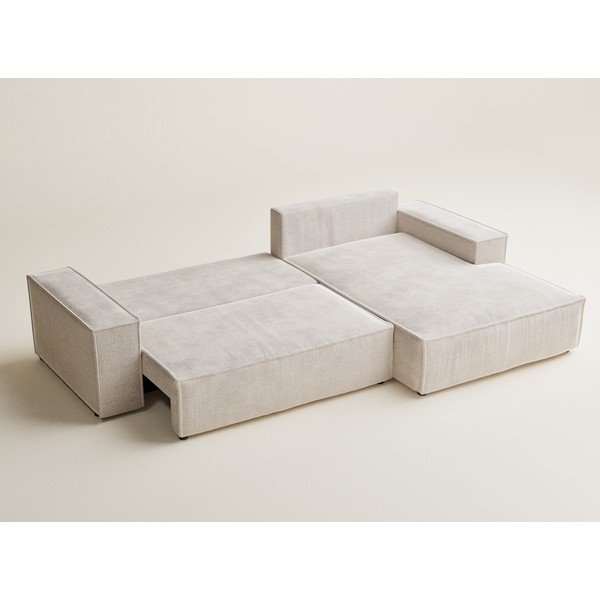 Krémová ženilková rozkladacia/s úložným priestorom rohová pohovka (pravý roh/s leňoškou) Maze – Maison de Rêve-image-4