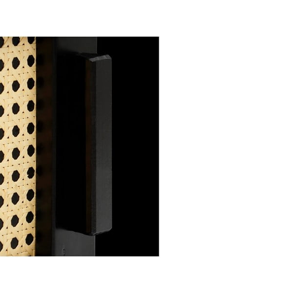 Čierny TV stolík z borovicového dreva s ratanovými dvierkami Støraa Jolene-image-3