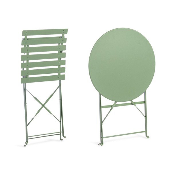 Šalviovozelená oceľová záhradná jedálenská súprava pre 2  Austin – Bizzotto-image-3