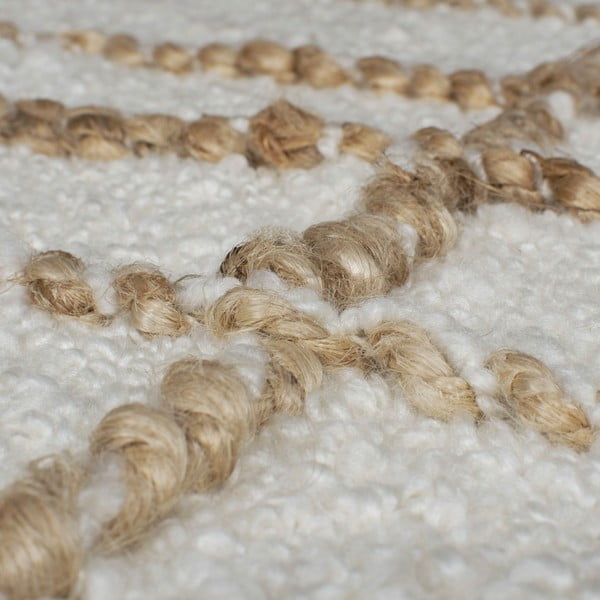 Krémový ručne tkaný koberec s prímesou vlny 120x170 cm Astera Linear – Flair Rugs-image-3