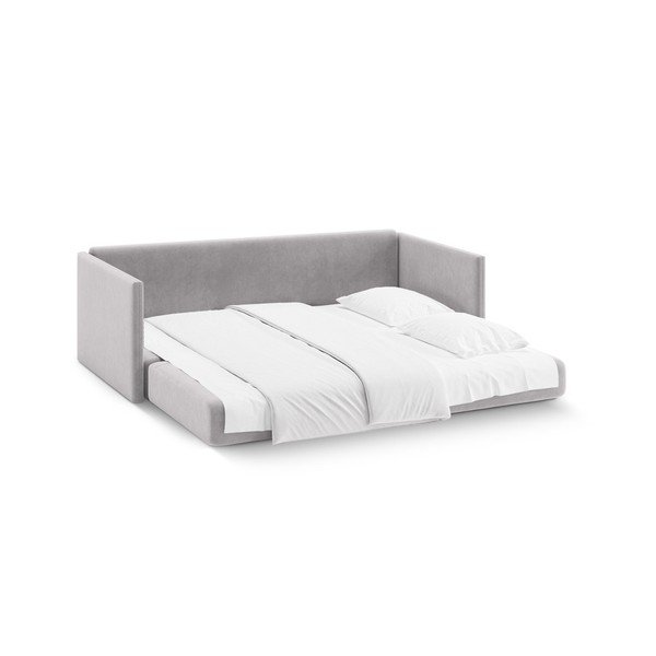 Svetlosivá zamatová rozkladacia pohovka 209 cm Shannon – Cosmopolitan Design-image-3