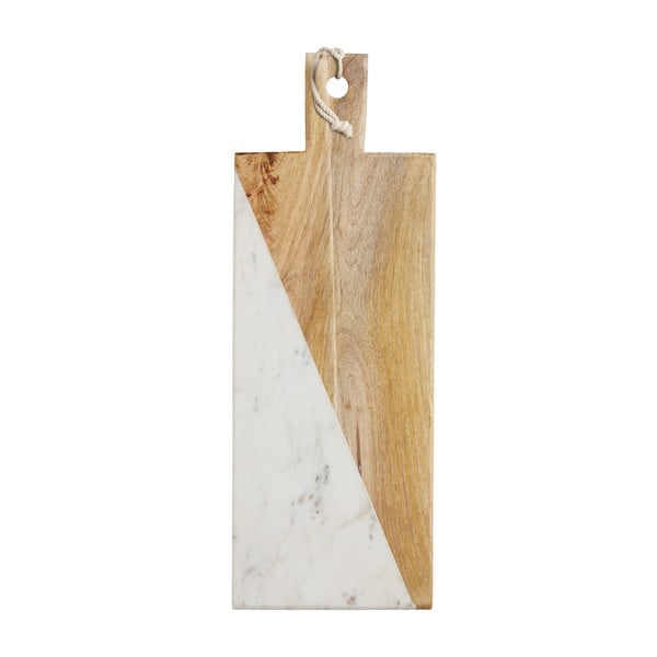 Doska z bieleho mramoru a mangového dreva Master Class, 49 cm
