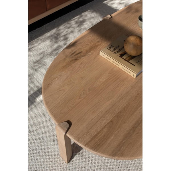 Konferenčný stolík z dubového dreva v prírodnej farbe 80x150 cm Kulin – Gazzda-image-3