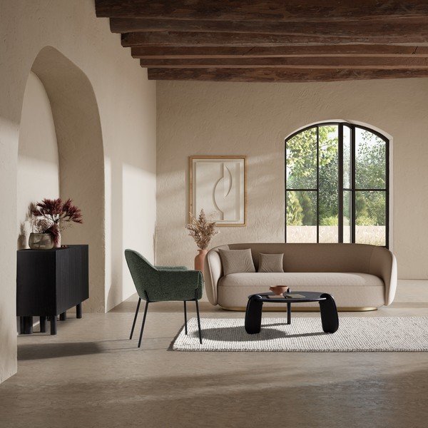 Čierny okrúhly konferenčný stolík z mangového dreva ø 80 cm Tamira – MOME-image-1