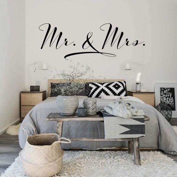 Samolepka na stenu Mr. and Mrs., 70 x 50 cm