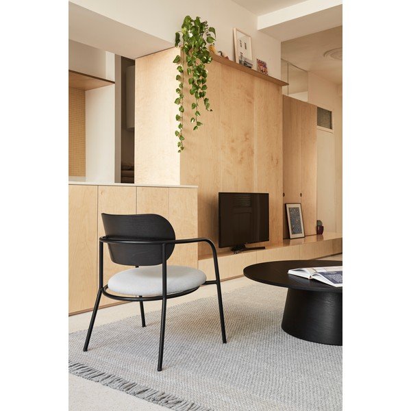 Čierno-sivé kreslo v dekore jaseňa Eclipse - Teulat-image-1