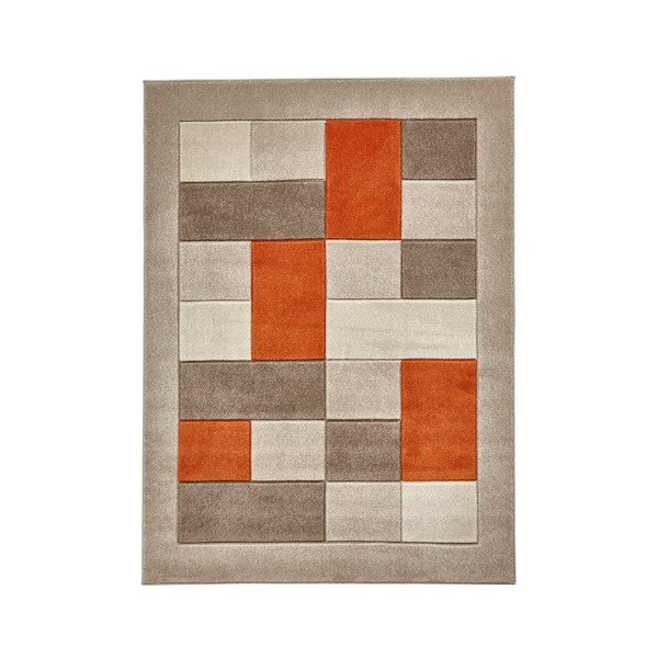 Béžovo-oranžový koberec Think Rugs Matri×, 60 × 120 cm-image-1
