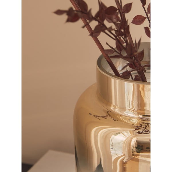 Ručne fúkaná sklenená váza v zlatej farbe Westwing Collection Uma, výška 20 cm-image-2