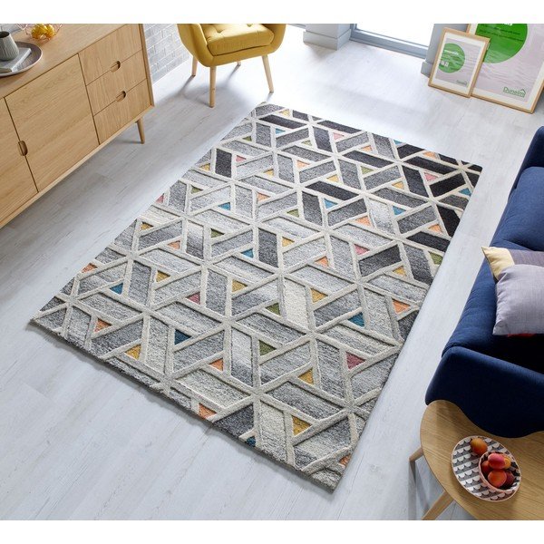 Sivý vlnený koberec Flair Rugs River, 120 x 170 cm-image-4
