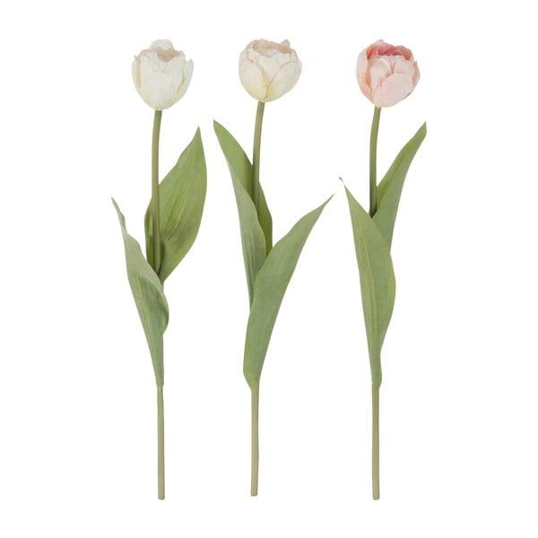Sada 3 dekoratívnych tulipánov J-Line Tulip