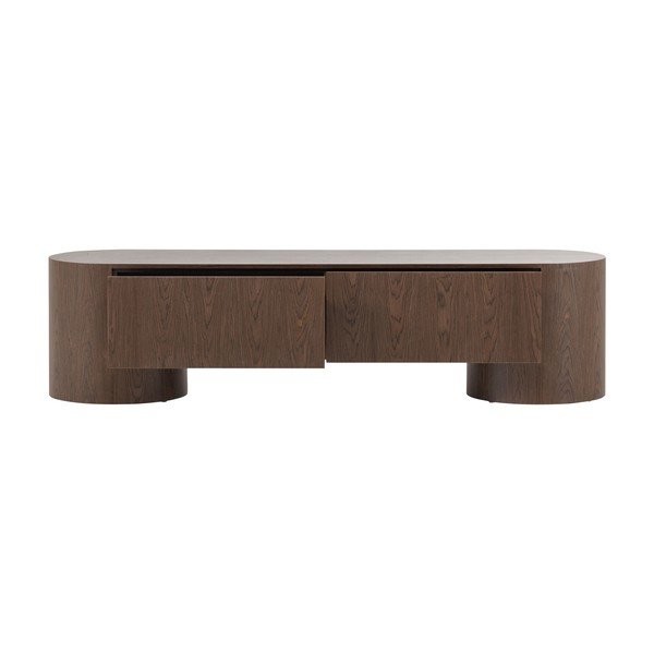 TV stolík v tmavoprírodnej farbe 200x50x50 cm Velari – WOOOD-image-3