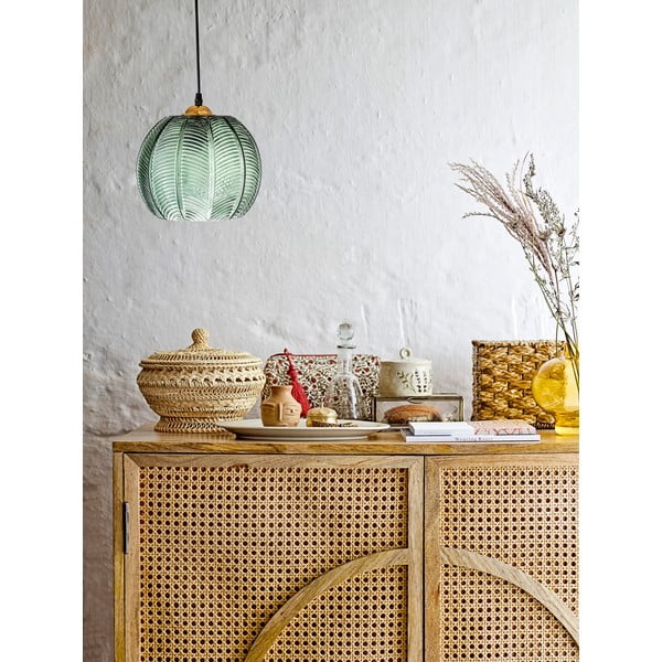 Zelené závesné svietidlo so skleneným tienidlom ø 22 cm Adar – Bloomingville-image-1