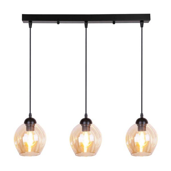 Čierne závesné svietidlo so skleneným tienidlom 14x70 cm Aspa - Candellux Lighting-image-2