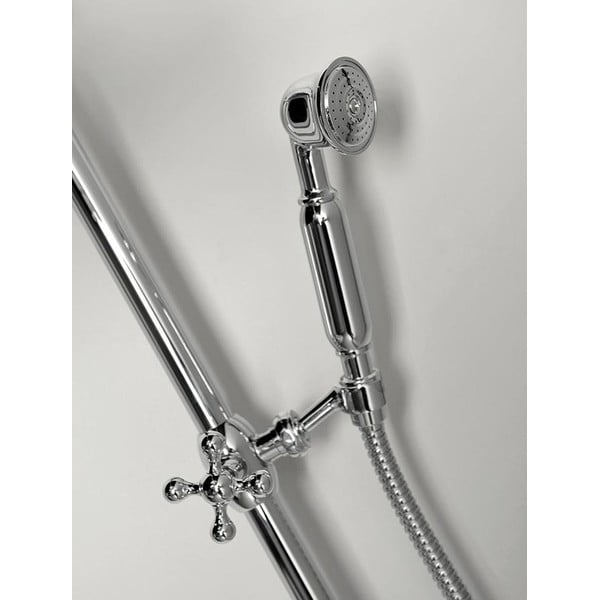 Mosadzná sprchová súprava v lesklo striebornej farbe s hlavovou sprchou a ručnou sprchou 142 cm Antea – Sapho-image-1