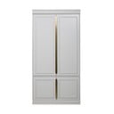 Svetlosivá šatníková skriňa s pántovými dverami z borovicového dreva 110x215 cm Organize – BePureHome
