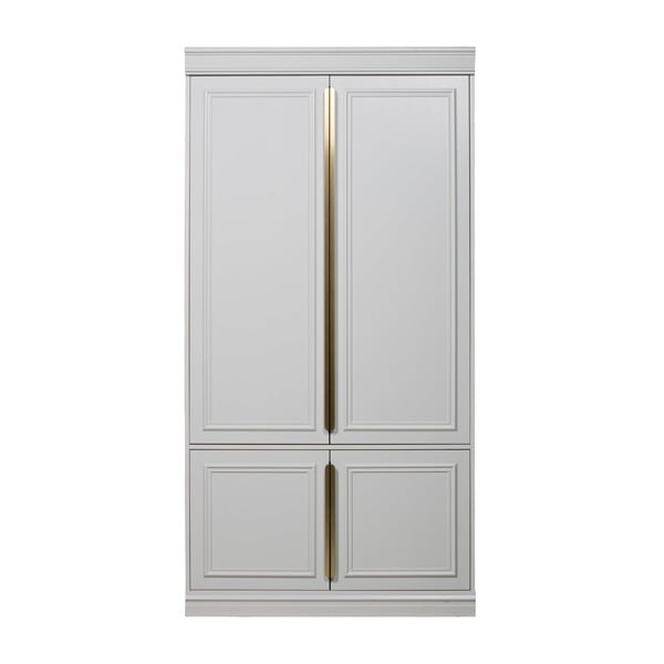 Svetlosivá šatníková skriňa s pántovými dverami z borovicového dreva 110x215 cm Organize – BePureHome