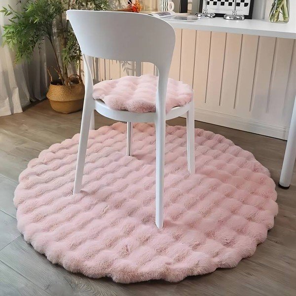Ružový umývateľný okrúhly koberec ø 150 cm Bubble Pink – Mila Home-image-1