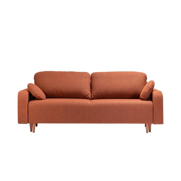 Rozkladacia pohovka z textílie buklé v tehlovej farbe 230 cm Trango – CustomForm-image-4