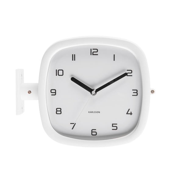 Biele nástenné hodiny Karlsson Slides, 29 x 24,5 cm